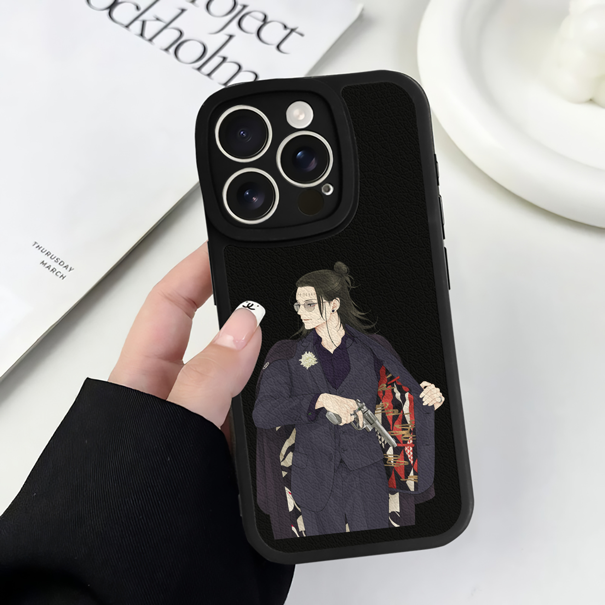 （画像用） 呪術廻戦 Jujutsu Kaisen 【iPhone 16シリーズ対応】シリコンスマホケース（レザー調） 材質：シリコン